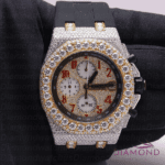 Audemars Piguet Full Iced Out Moissanite Diamond Men Watch, Black Silicon Band All Chronology Working 42mm Men Watch (4)
