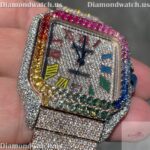 Cartier Santos Moissanite Diamond Iced Out Men Watch (1)