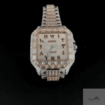 Cartier Santos Round & Baguette Moissanite Diamond Men Watch (2)