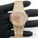 Patek Philippe Geneve Round & Baguette Moissanite Diamond Men Automatic Watch (6)