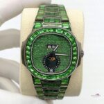 Patek Philippe Green Baguette Diamond Men Automatic Watch (5)