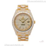 Rolex Daydate Round & Baguette Moissanite Diamond Iced Out Men Watch (1)