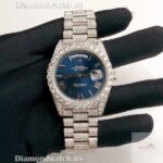 Rolex Jubilee Daydate Blue Dial Moissanite Diamond Men Watch (7)