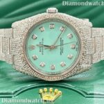 Rolex Milgauss Blue Dial White Moissanite Diamond Iced Out Men Watch (2)