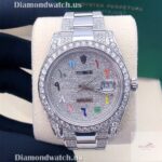 Rolex Oyester Datejust White Dial Moissanite Diamond Men Watch (6)