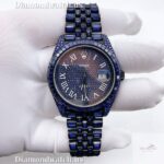 Rolex President Blue Baguette Diamond Men Automatic Watch (4)