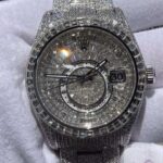 Rolex Sky Dweller Baguette & Round Iced Out Moissanite Diamond Men Watch (5)