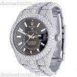 Rolex Sky Dweller Baguette & Round Moissanite Diamond Men Watch (7)