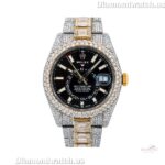 Rolex Sky-Dweller Round & Baguette Moissanite Diamond Iced Out Men Watch (1)