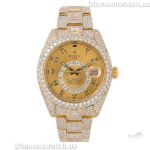 Rolex Sky-Dweller Round & Baguette Moissanite Diamond Iced Out Men Watch (1)