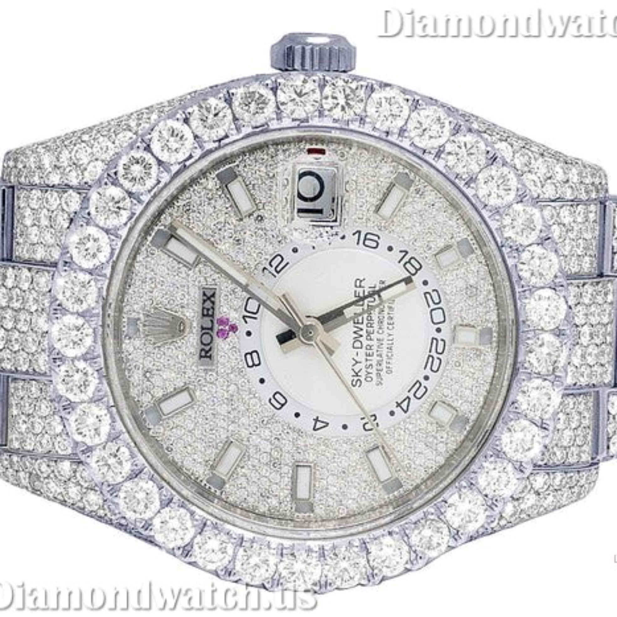 Rolex Sky Dweller Round Moissanite Diamond Men Watch, (3)