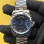 Rolex Day-Date 40mm 228239 Fluted Bezel Blue Roman Dial Watch