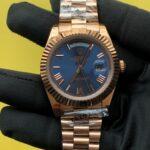 Rolex Day-Date 40mm Blue Roman Dial Rose Gold President Bracelet (1)