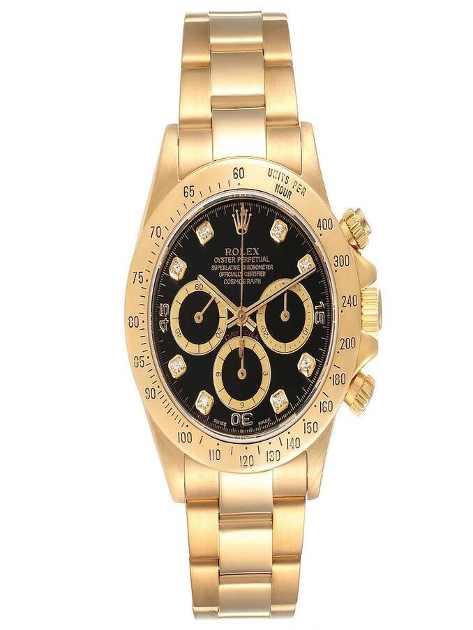 RolexDaytona-ref-16528-with-Black-Diamond-Dial Wrist Watch
