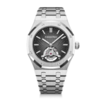 Audemars Piguet Skeleton Royal Oak Tourbillion Black Grey 41 MM Balance In Steel Men’s Watch