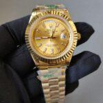Rolex Day-Date 40mm Champagne Diamond Dial Yellow Gold President Bracelet Watch 228238A