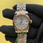 Rolex Lady-Datejust 31MM Two Tone Rose Silver Diamond Dial Fluted Bezel Jubilee Bracelet (2)