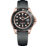 Rolex Yacht-Master 42mm Rose Gold Black Bezel Oysterflex Men'S Watch 126655